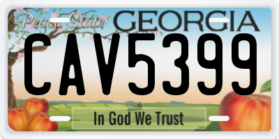 GA license plate CAV5399