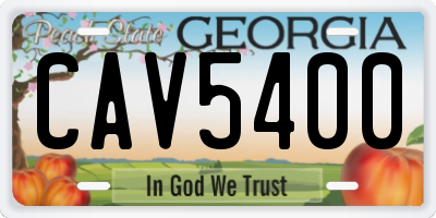 GA license plate CAV5400