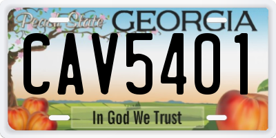 GA license plate CAV5401