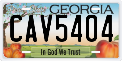 GA license plate CAV5404