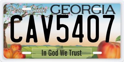 GA license plate CAV5407