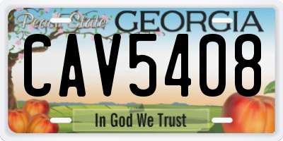 GA license plate CAV5408