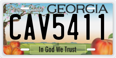 GA license plate CAV5411