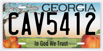 GA license plate CAV5412