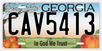 GA license plate CAV5413