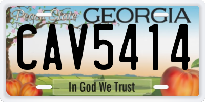GA license plate CAV5414