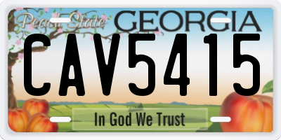 GA license plate CAV5415