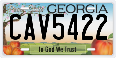 GA license plate CAV5422