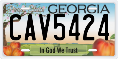 GA license plate CAV5424