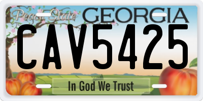 GA license plate CAV5425