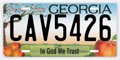 GA license plate CAV5426