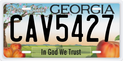 GA license plate CAV5427