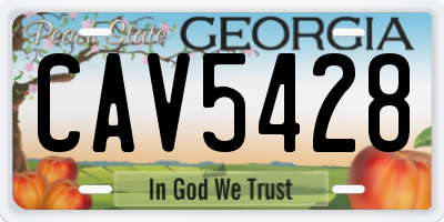 GA license plate CAV5428