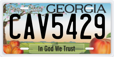 GA license plate CAV5429