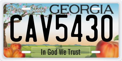 GA license plate CAV5430