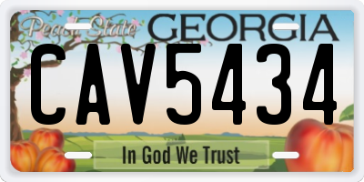 GA license plate CAV5434