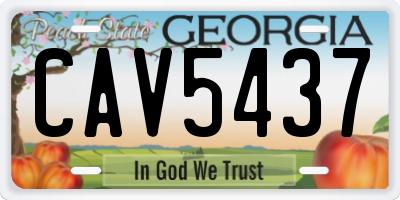 GA license plate CAV5437