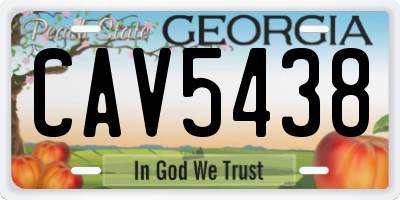 GA license plate CAV5438