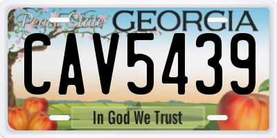 GA license plate CAV5439