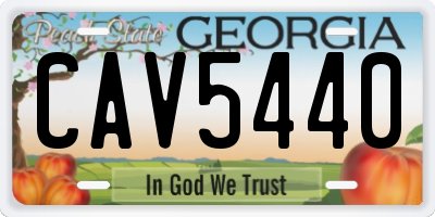 GA license plate CAV5440