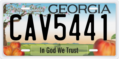 GA license plate CAV5441