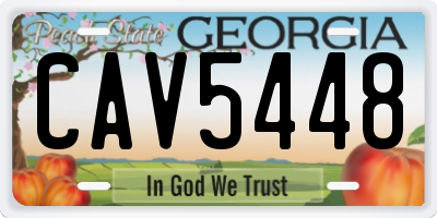 GA license plate CAV5448