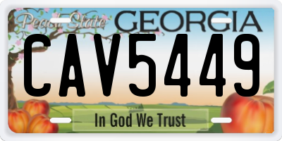 GA license plate CAV5449