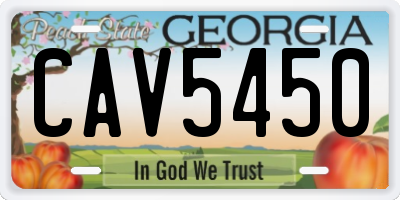 GA license plate CAV5450