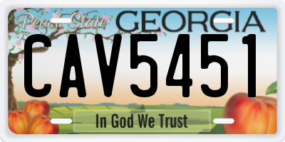 GA license plate CAV5451
