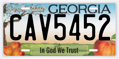 GA license plate CAV5452