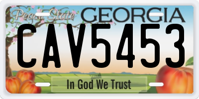 GA license plate CAV5453