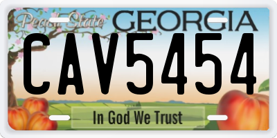 GA license plate CAV5454