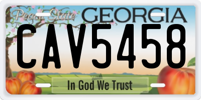 GA license plate CAV5458