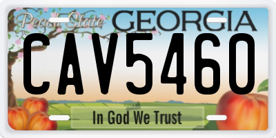 GA license plate CAV5460