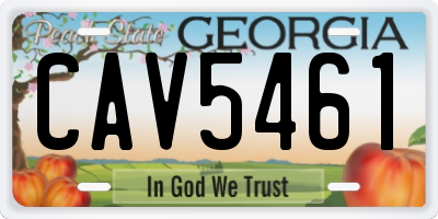 GA license plate CAV5461