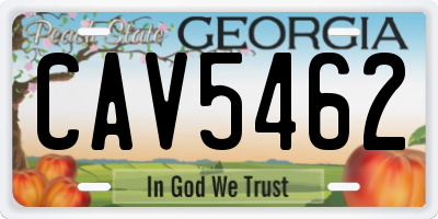 GA license plate CAV5462