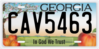 GA license plate CAV5463