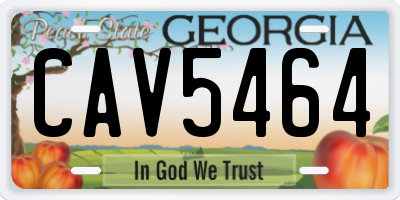 GA license plate CAV5464