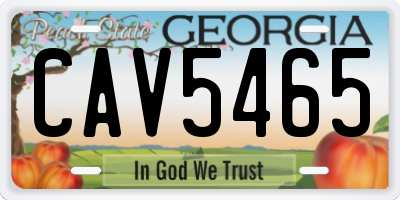 GA license plate CAV5465