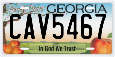 GA license plate CAV5467