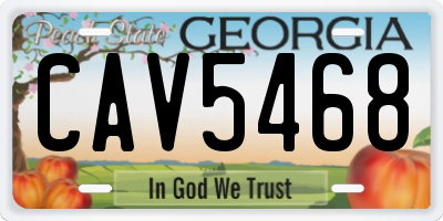 GA license plate CAV5468