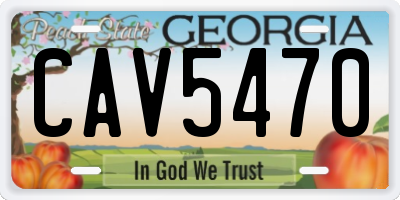 GA license plate CAV5470