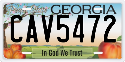 GA license plate CAV5472