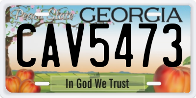 GA license plate CAV5473