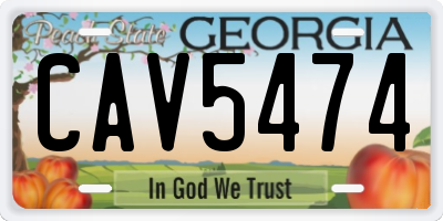 GA license plate CAV5474