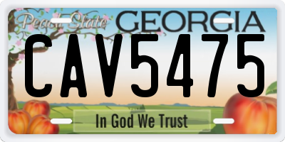 GA license plate CAV5475