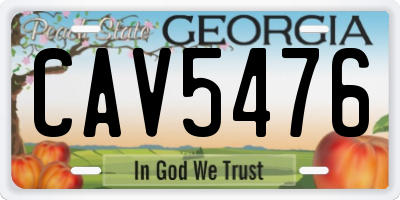 GA license plate CAV5476