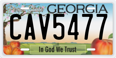 GA license plate CAV5477