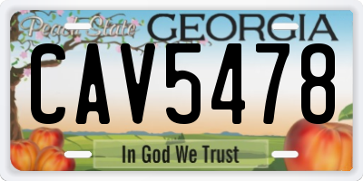 GA license plate CAV5478