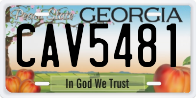 GA license plate CAV5481